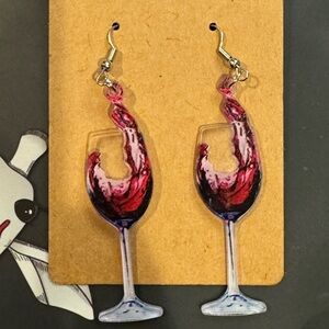 Wine glass earrings